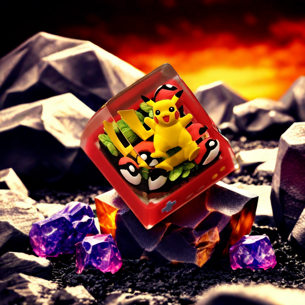 "Pikachu's Poké Paradise" - Pokémon Resin Artisan Keycap