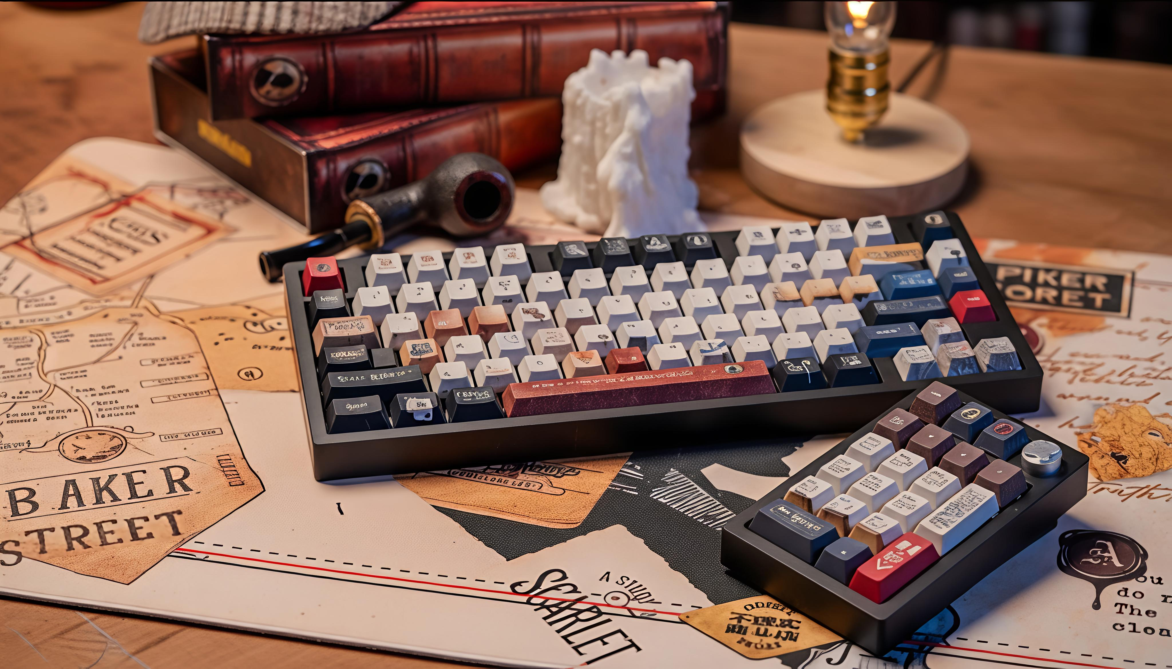 The Great Detective Sherlock Holmes Theme Custom 140 Keycaps - 221B Baker Street Edition