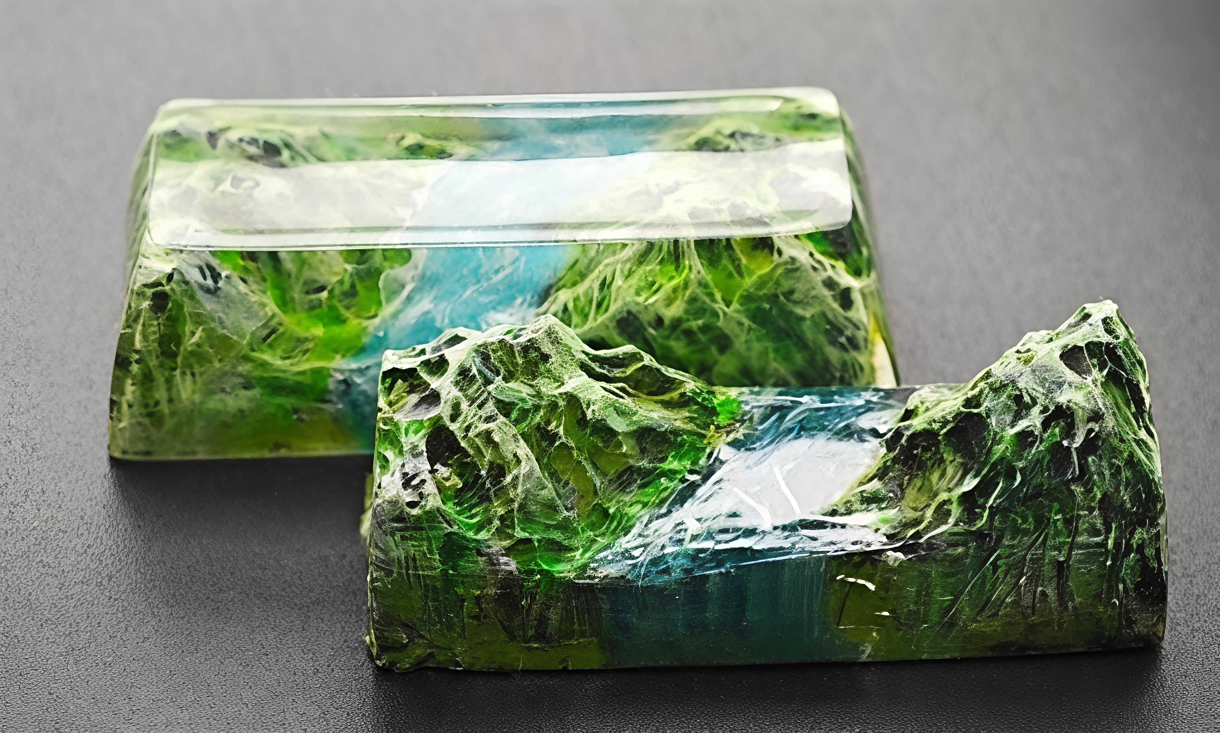 "Mount Fuji Serenity" - Backlit Resin Artisan Keycap