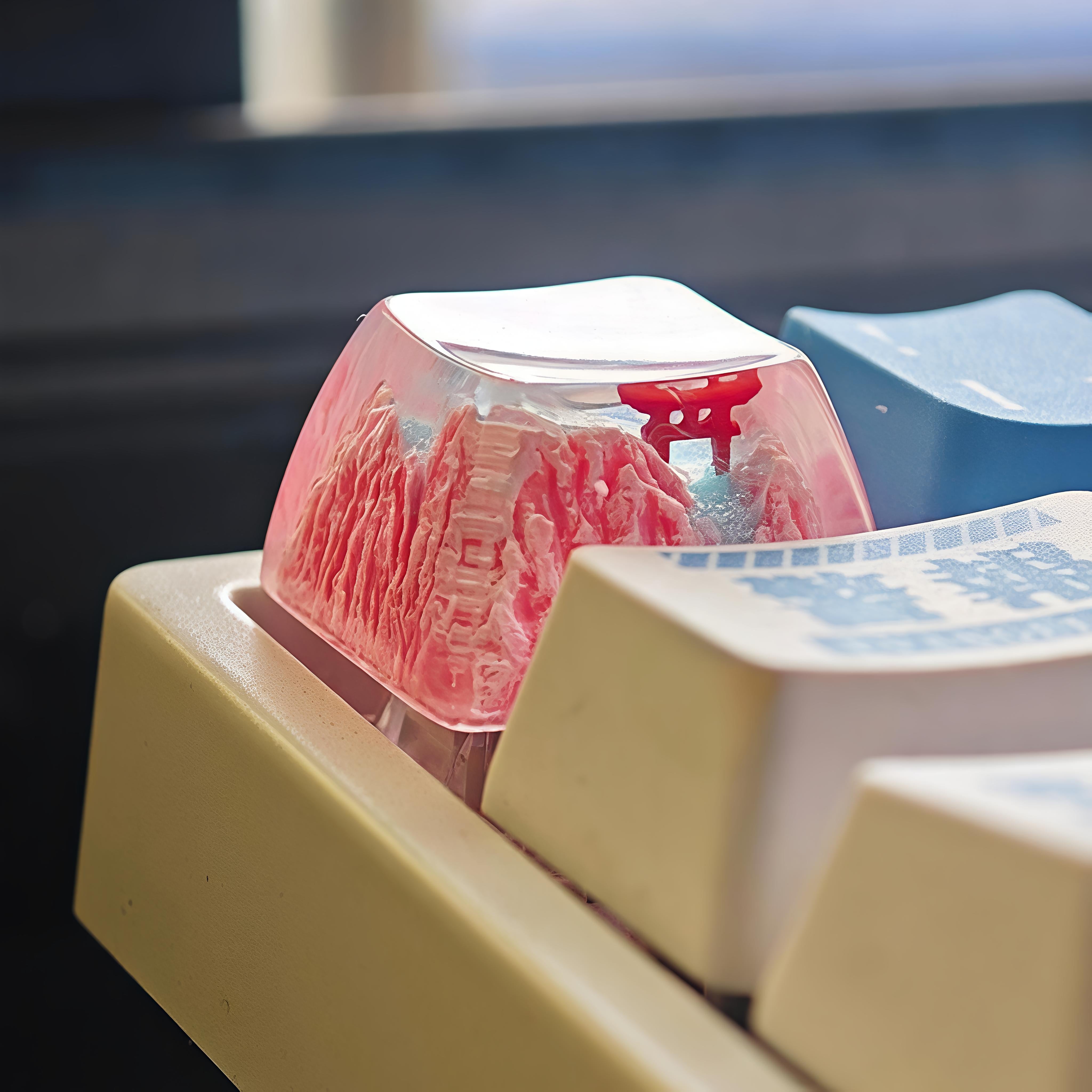 "Mount Fuji Serenity" - Backlit Resin Artisan Keycap