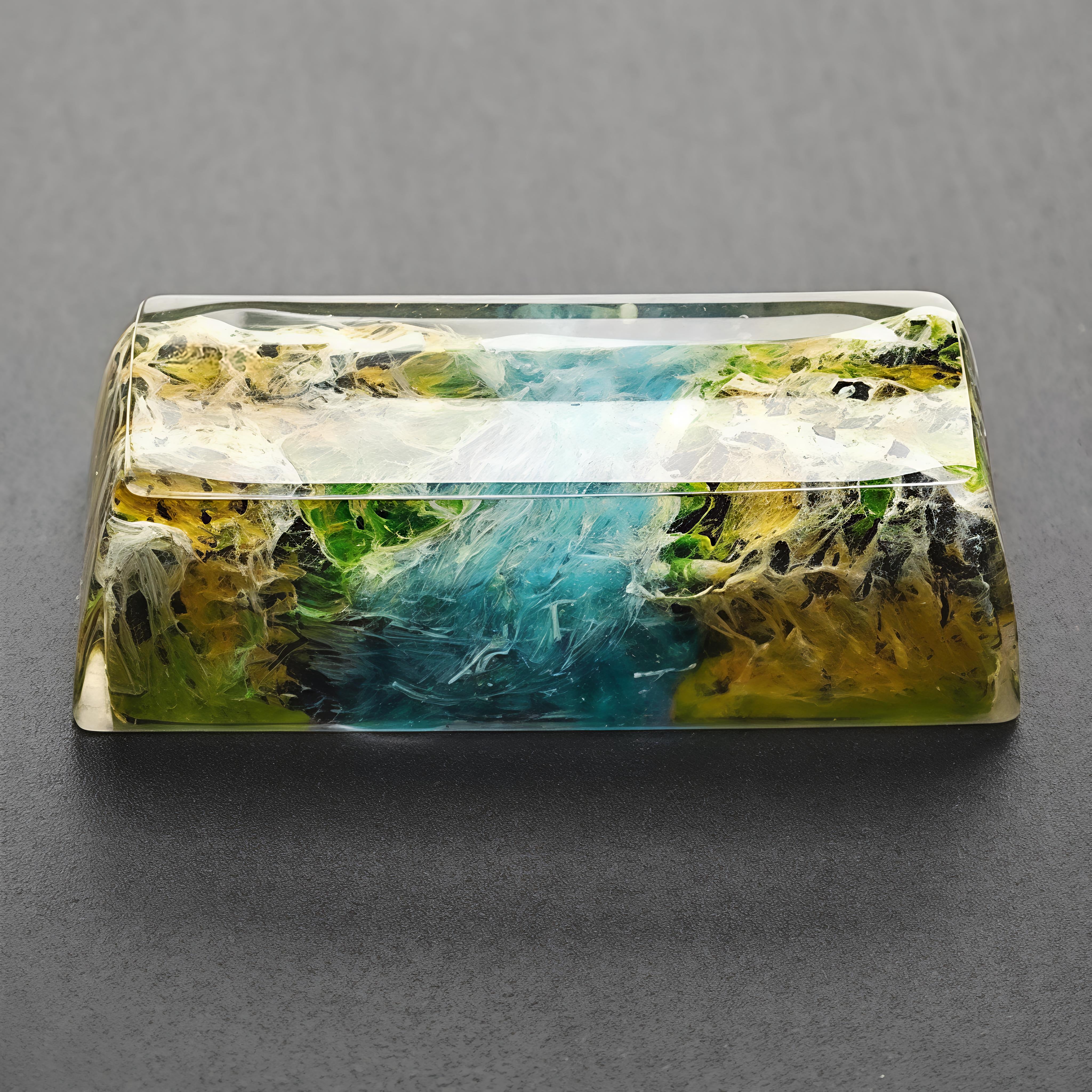 "Mount Fuji Serenity" - Backlit Resin Artisan Keycap