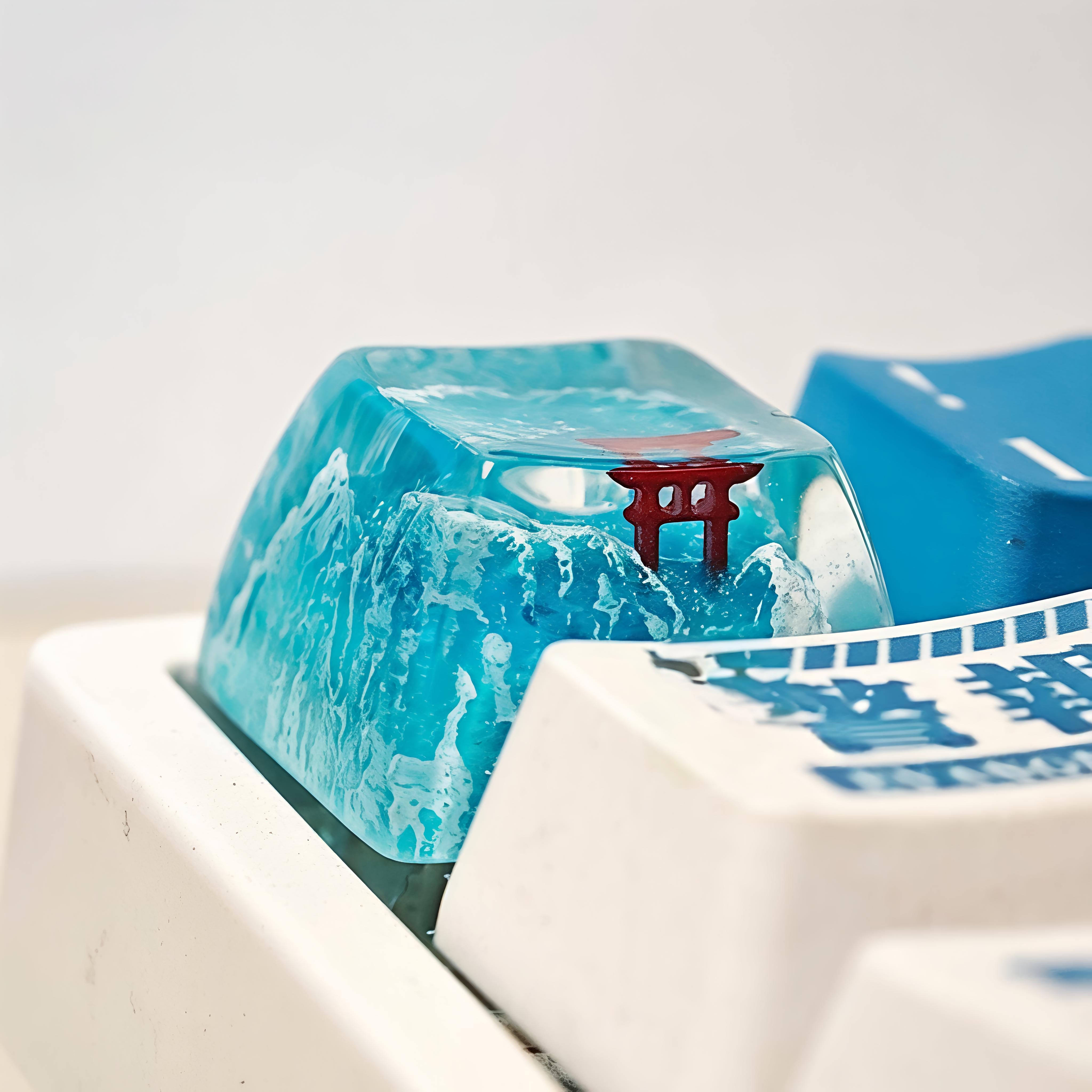 "Mount Fuji Serenity" - Backlit Resin Artisan Keycap