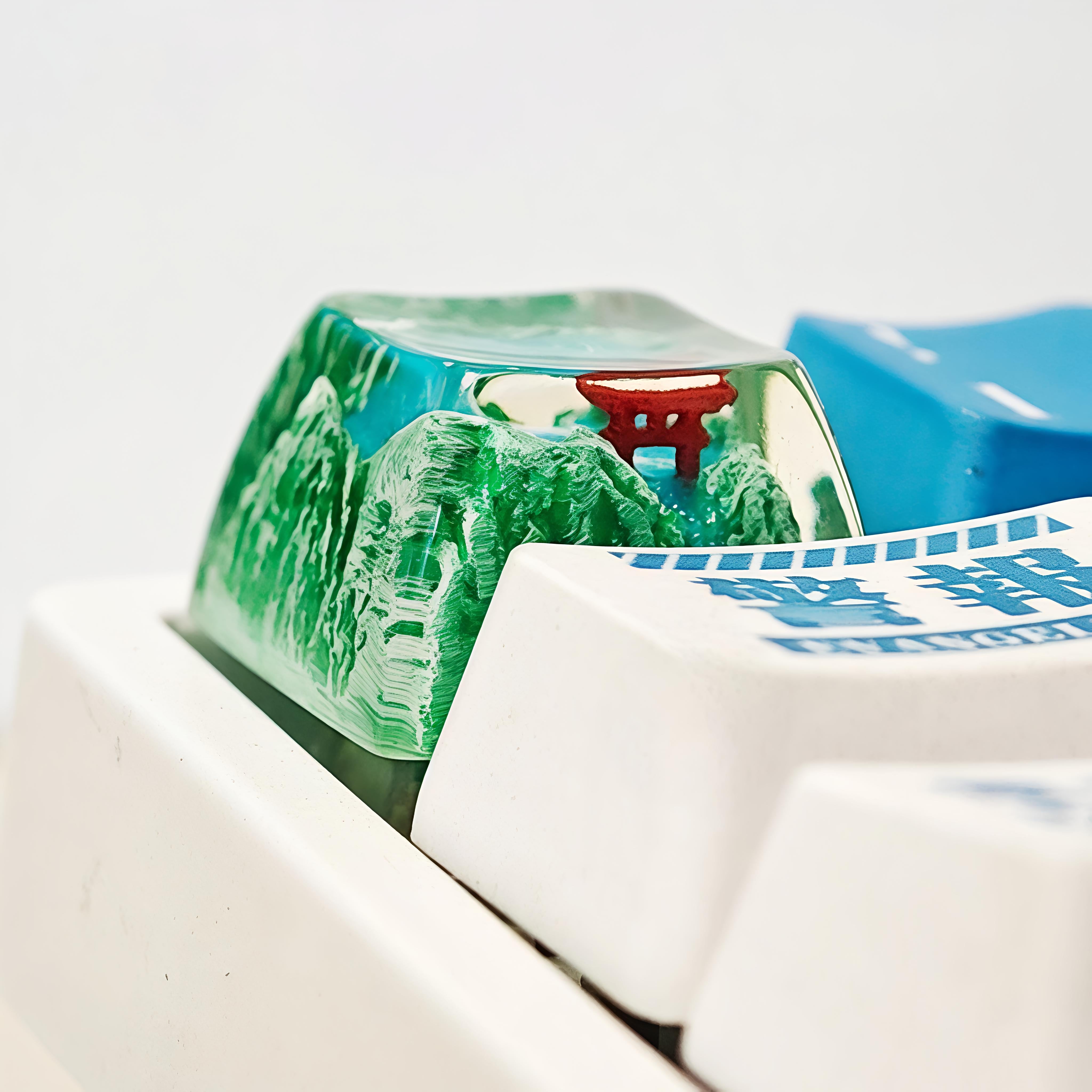 "Mount Fuji Serenity" - Backlit Resin Artisan Keycap