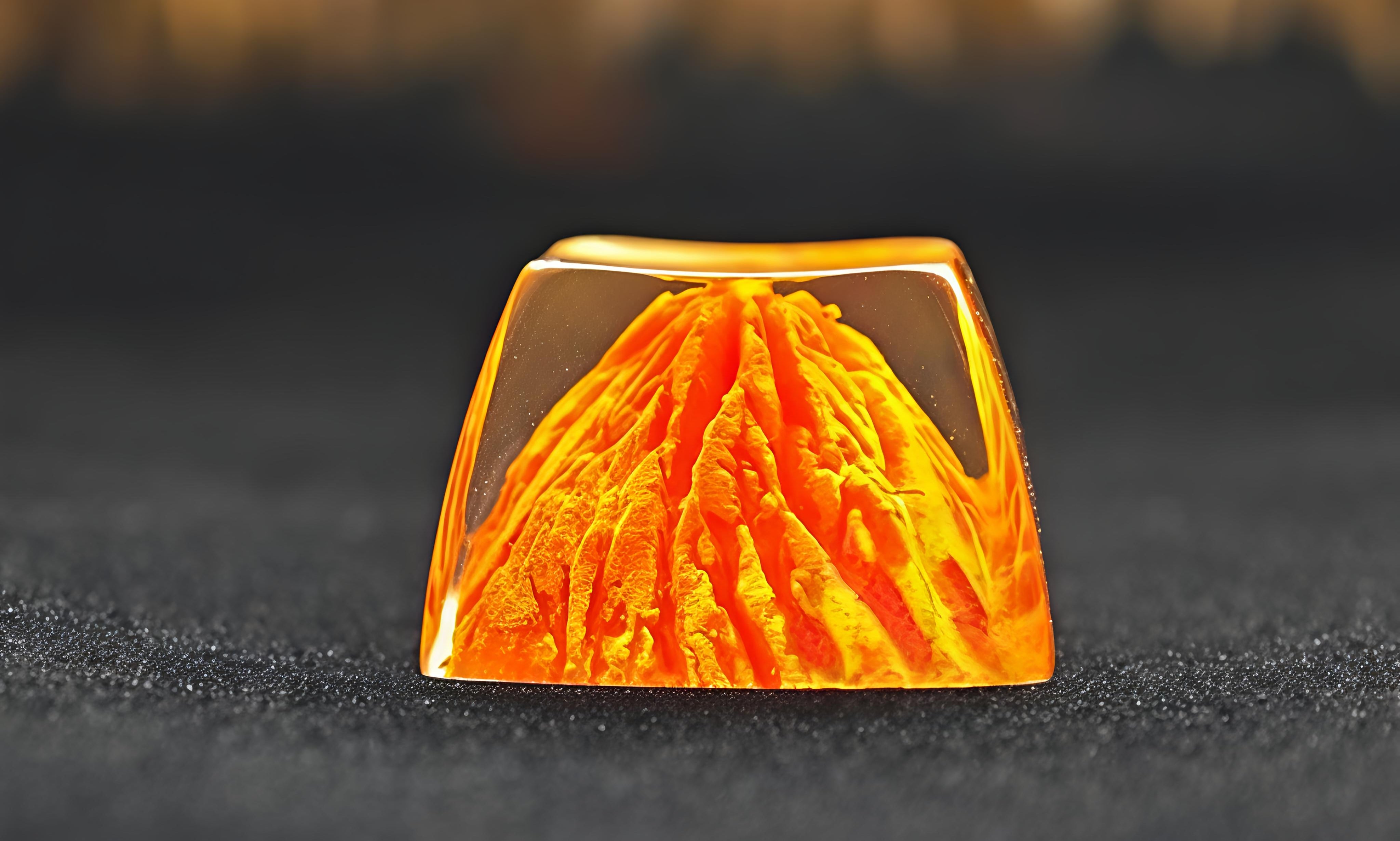 "Mount Fuji Serenity" - Backlit Resin Artisan Keycap